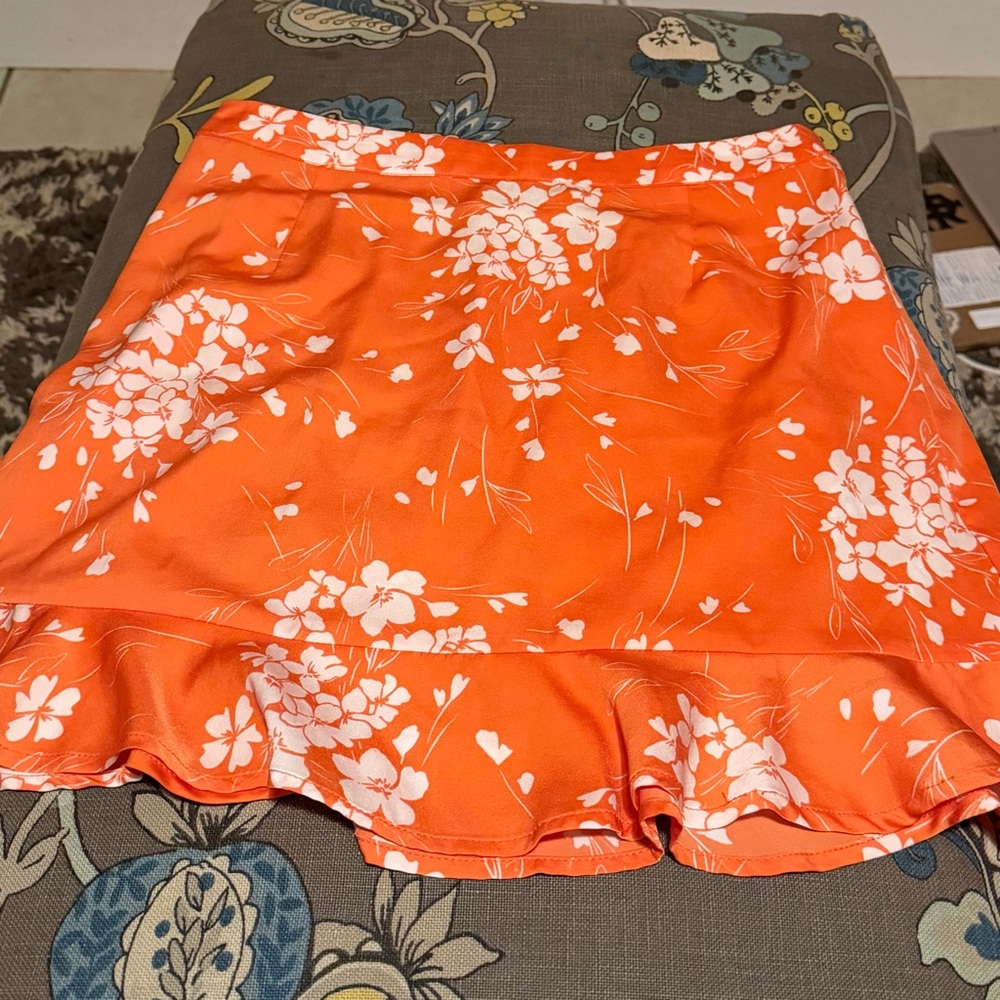 Saltwater LUXE Orange Floral Mini Skirt